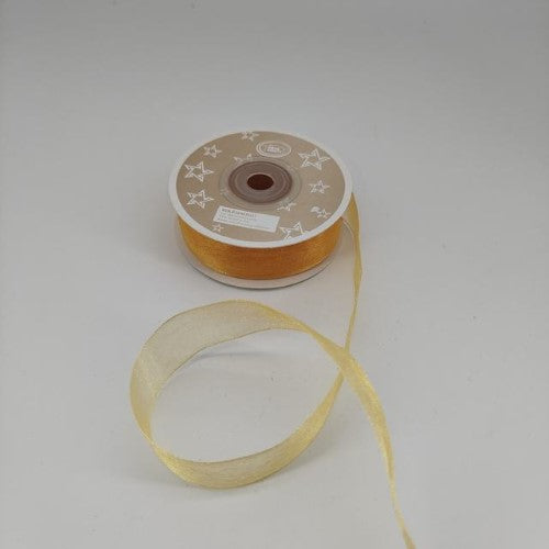 Organza Ribbon 2cm ( 22m - Gold) - Pack of 6