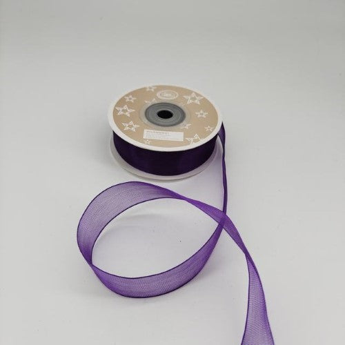 Organza Ribbon 2cm ( 22m - Dark Purple) - Pack of 6