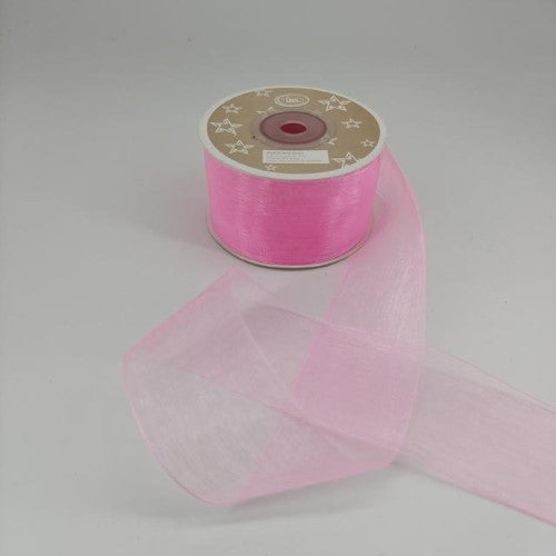 Organza Ribbon 3.8cm ( 22m - Light Pink) - Pack of 6