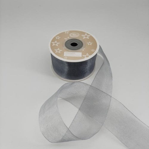 Organza Ribbon 3.8cm ( 22m - Sliver) - Pack of 6