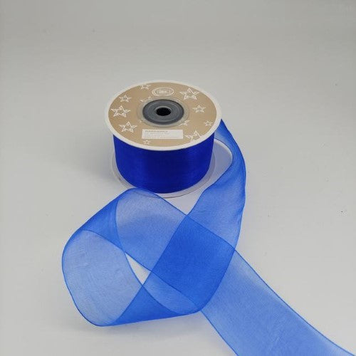 Organza Ribbon 3.8cm ( 22m - Royal Blue) - Pack of 6