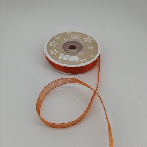 Organza Ribbon 1cm ( 22m - Orange) - Pack of 6