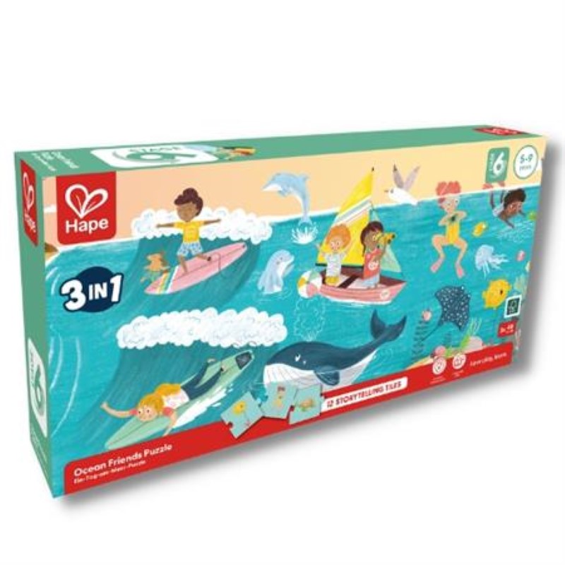 3 in 1 Puzzle & Storytelling - Hape Ocean Friends