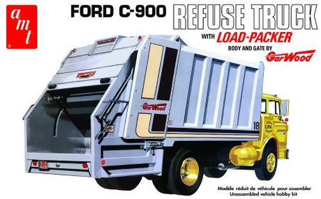 1/25 scale model kit of the Ford C-900 Garbage Truck with Garwood compactor, featuring over 250 detailed parts.