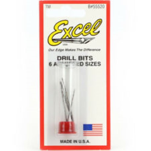 Set of 6 high-speed steel micro drill bits, sizes #60 to #70, perfect for precise drilling in wood, plastic, and metal.