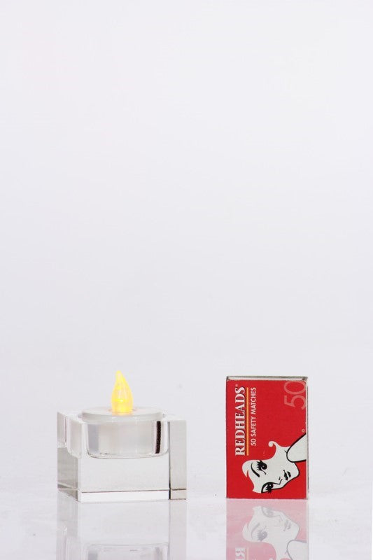 K5 Crystal Pillar Tealight Candle Holder - Set of 12