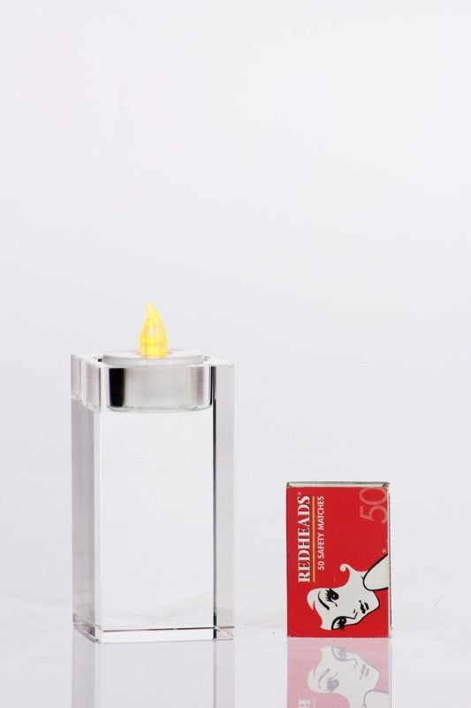 K9 Crystal Pillar Tealight Candle Holders - Set of 6