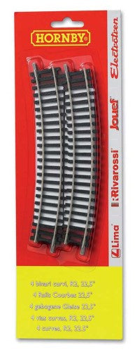 Hornby R606 Blister Pack with 4x 2nd Radius Curves for smooth transitions in model railway layouts.