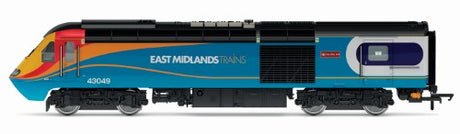 Hornby East Midlands Railway CL.43 HST train pack featuring detailed units 43060 and 43049 in vibrant liveries.