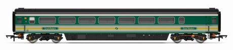 Hornby FGW Mk3 Trailer Guard Stand for model railways, replicating Great Western Railway's iconic design and ensuring stability.