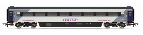 Hornby East Coast Mk3 Trailer model, 1:76 scale, showcasing sleek design and authentic details of British Railways' iconic coaches.