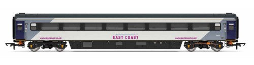 Hornby East Coast Mk3 Trailer model, 75ft, featuring aerodynamic design and secondary air suspension for smooth operation.