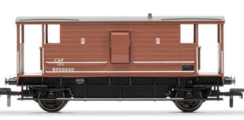 Hornby BR (ExLMS) 20 T Brake Van model, showcasing Era 4 style with authentic wooden design and open areas for guard visibility.