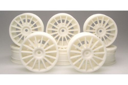 Kyosho P10 Aero 24mm white wheels set of 8 for RC vehicles, enhancing traction and performance on various terrains.