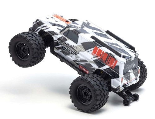 EP RS KB10 VE Mad Wagon Black RC monster truck features 75 km/h speed, 4WD chassis, and stylish pre-painted van body.