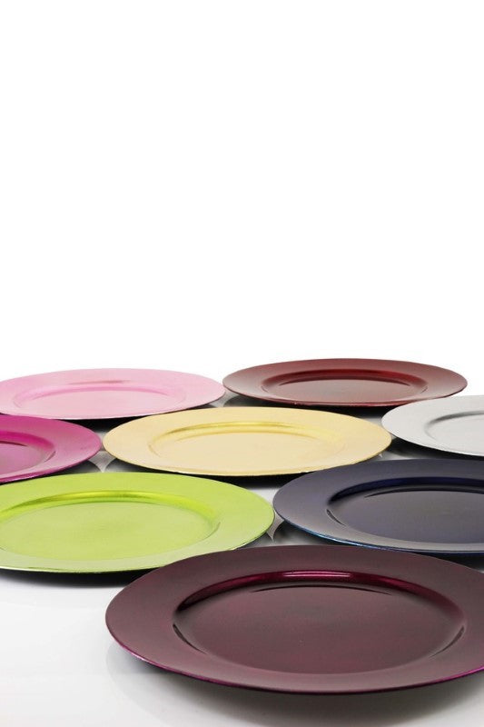 Gloss Foil Charger Plate Plastic - Set of 24