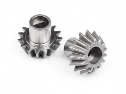 Aluminium differential pinion gears for Maverick iON, enhancing strength and performance for RC driving enthusiasts.