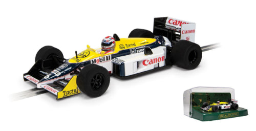 Williams FW11 Piquet '87 WDC Scalextric slot car, celebrating F1 champion Nelson Piquet's legendary 1987 win.