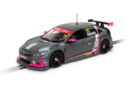 Detailed 1:32 scale BTCC Civic Type R #99 model, driven by Jade Edwards, perfect for slot car racing enthusiasts.