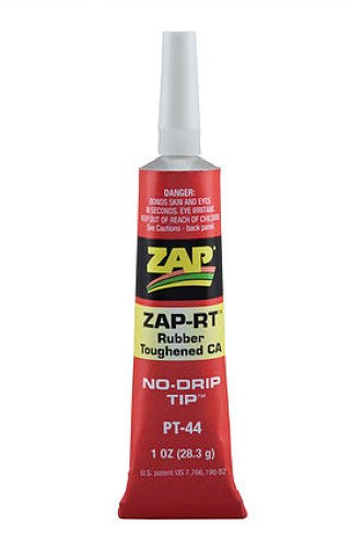 ZAP Rubber Toughened CA Adhesive (29.5ml) for strong, clear bonds on various materials; ideal for R/C and craft projects.