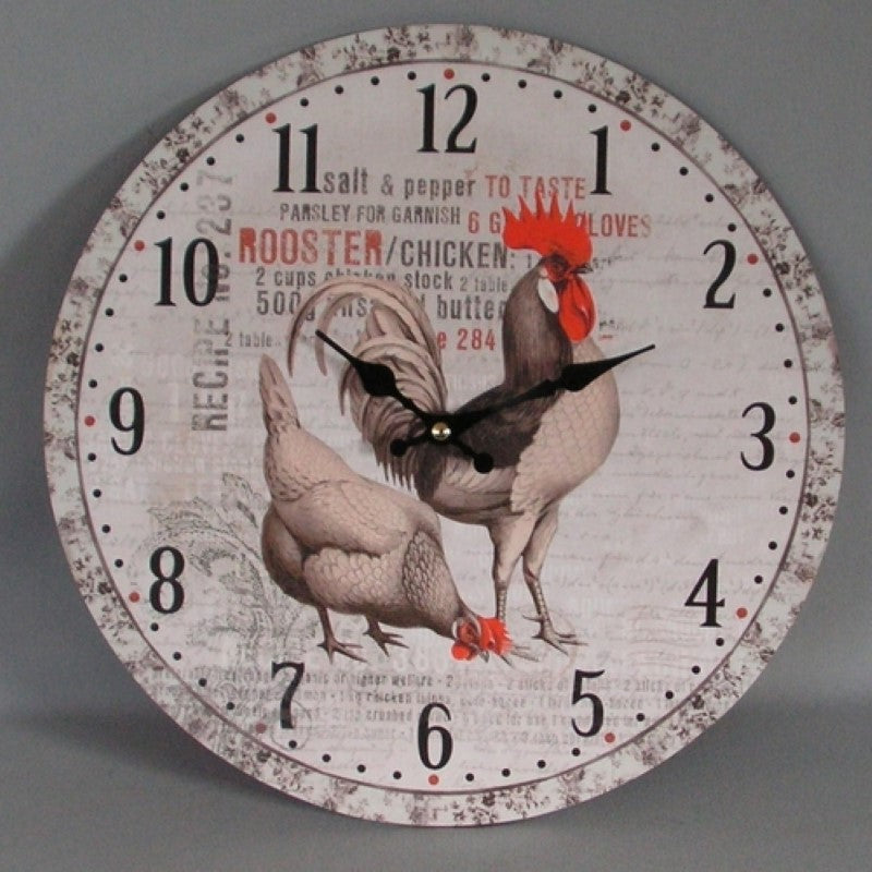 Wall Clock - Rooster (34cm)
