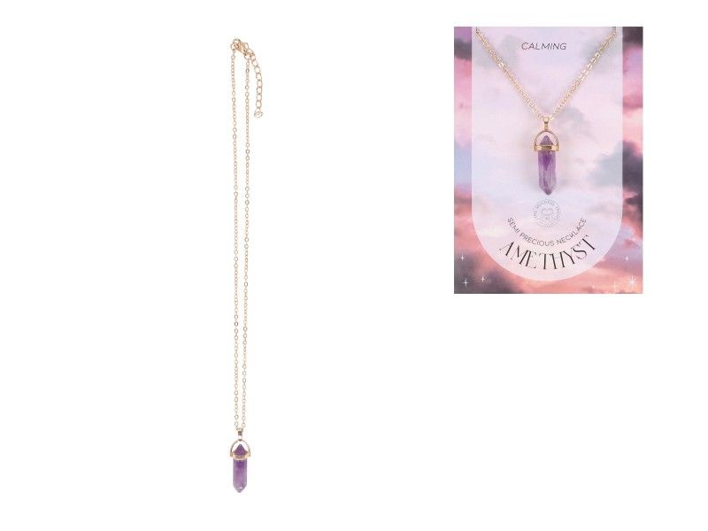 Amethyst Crystal Necklace - Pack of 6