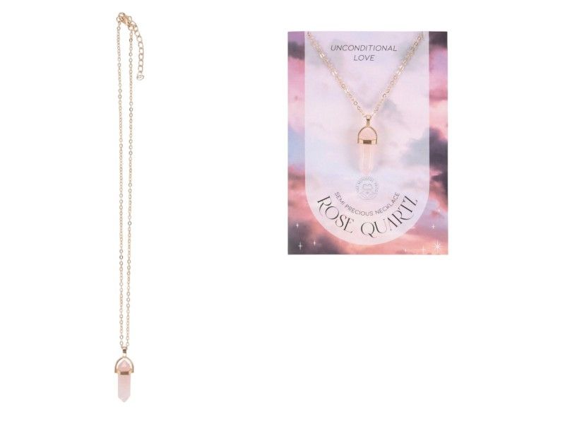 Rose Quartz Crystal Necklace - Pack of 6