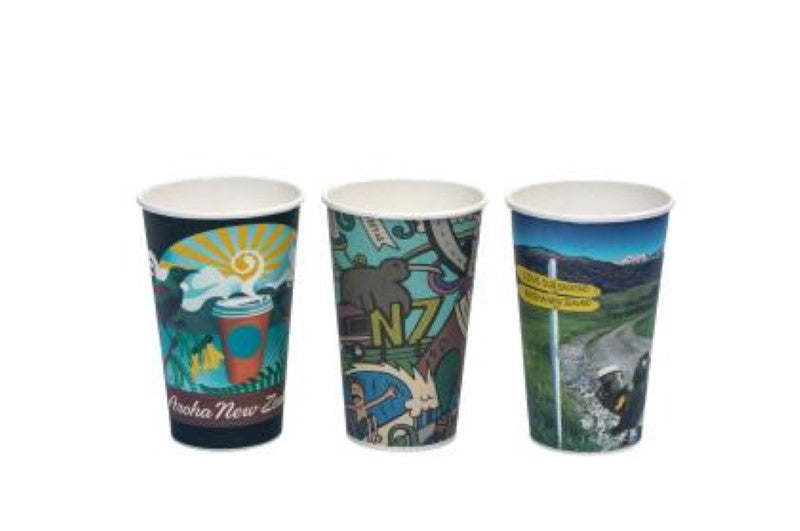Cup Hot Paper Kiwiana 500ml - Future Friendly - 50PC