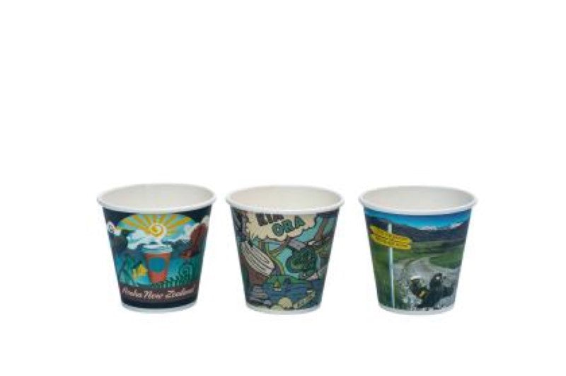 Cup Hot Paper Kiwiana 300ml - Future Friendly - 50PC