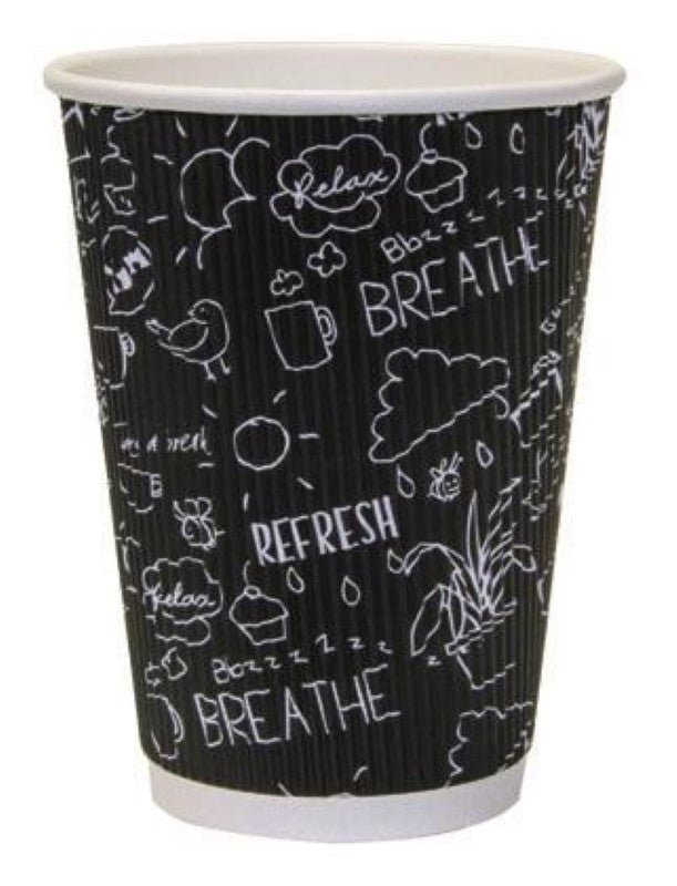Cup Hot Corrugated Printed 12oz/355ml - Caterer's Choice - 25PC