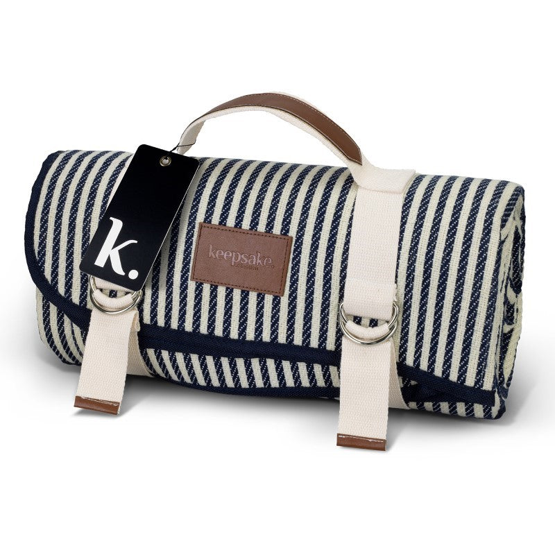 Picnic Blanket - Keepsake (Natural/Navy)