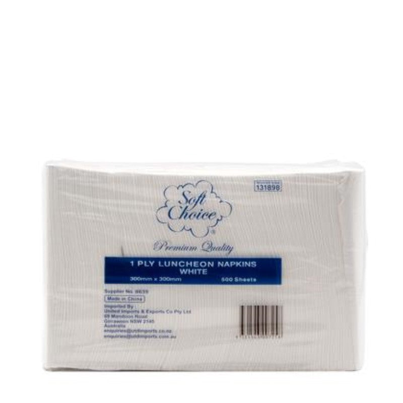 Serviette Luncheon 1Ply 4Fold - Soft Choice - 500PC