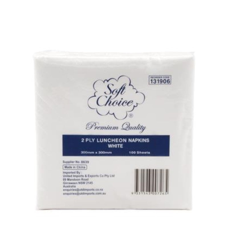 Serviette Luncheon 2Ply 4Fold - Soft Choice - 100PC