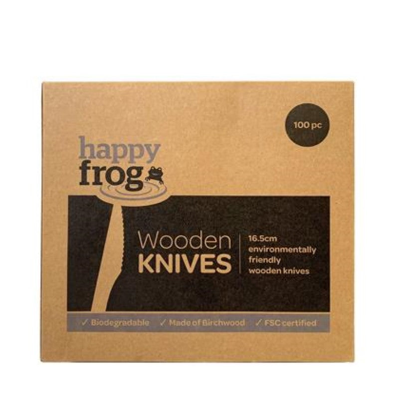 Knife Wooden 16Cm Birch Wood - Happy Frog - 100PC