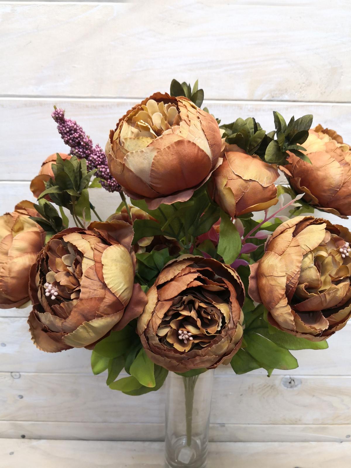 Artificial Flower -Peony - Large Mixed Close Peony Bush