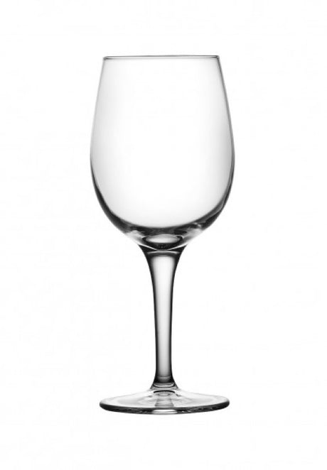 Set of 12 Pasabahce Moda 435ml toughened wine glasses, durable and stylish for entertaining, dishwasher-safe.