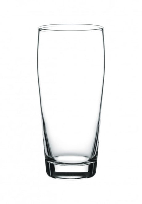 Set of 12 durable Pasabahce Jubilee Beer Glasses, featuring gauge marks and a solid base for optimal stability and measurement.