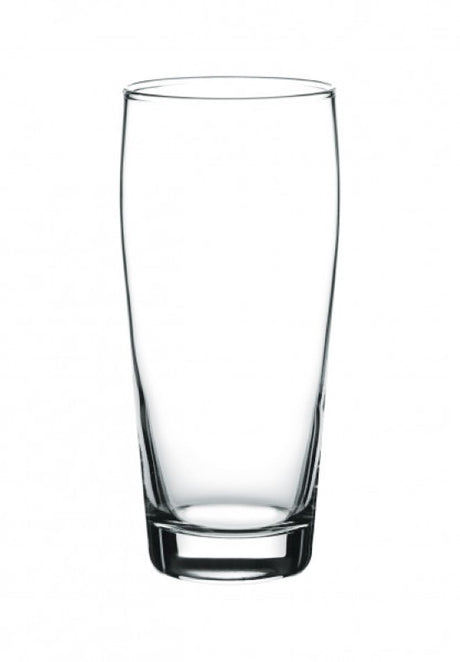 Set of 12 Pasabahce Jubilee 370ml beer glasses, designed for elegance and stability in any drinking occasion.