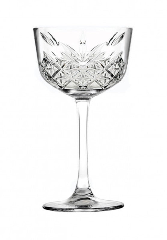 Set of 6 elegant 160ml Nick & Nora glasses, crafted from durable soda lime glass for cocktails and spirits.