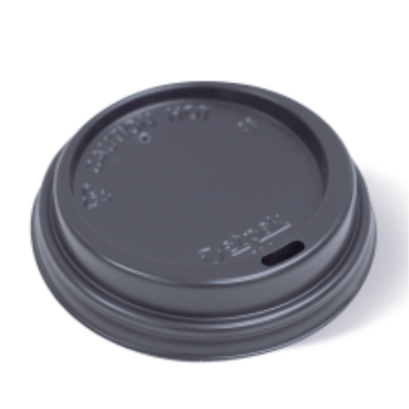 Lid Hot Cup 12-16oz Black - Detpak - 100PC
