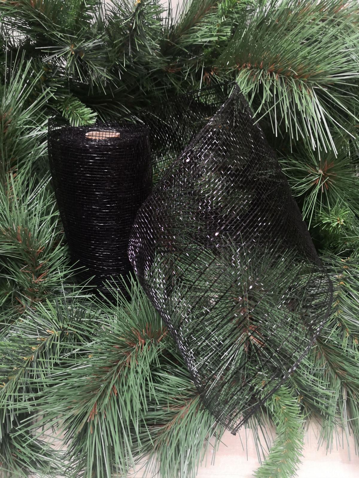 Garland - 15cm X 10 Yard (9.14m) Mesh Garland Roll BLACK