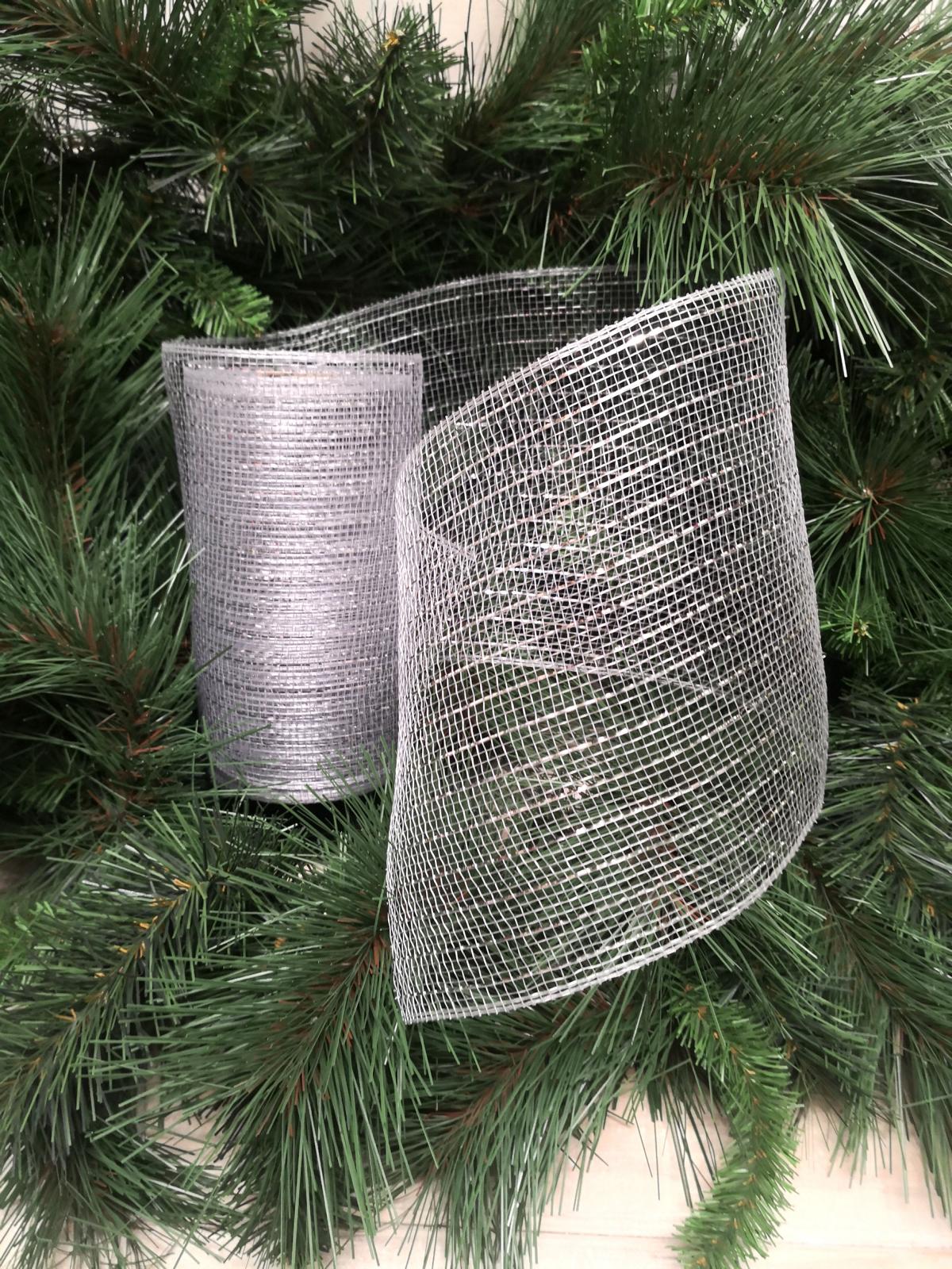 Garland - 15cm X 10 Yard (9.14m) Mesh Garland Roll SILVER