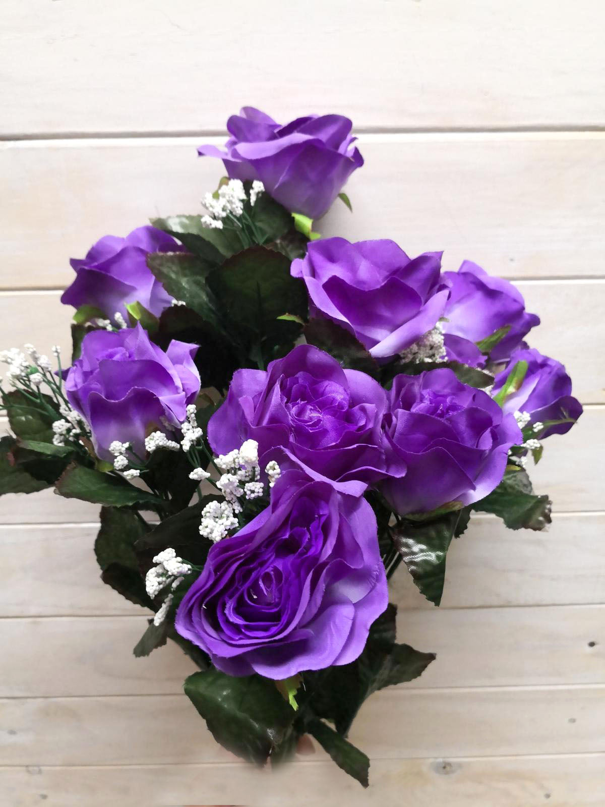 Artificial - Large Rose Bud Bush With Gyp