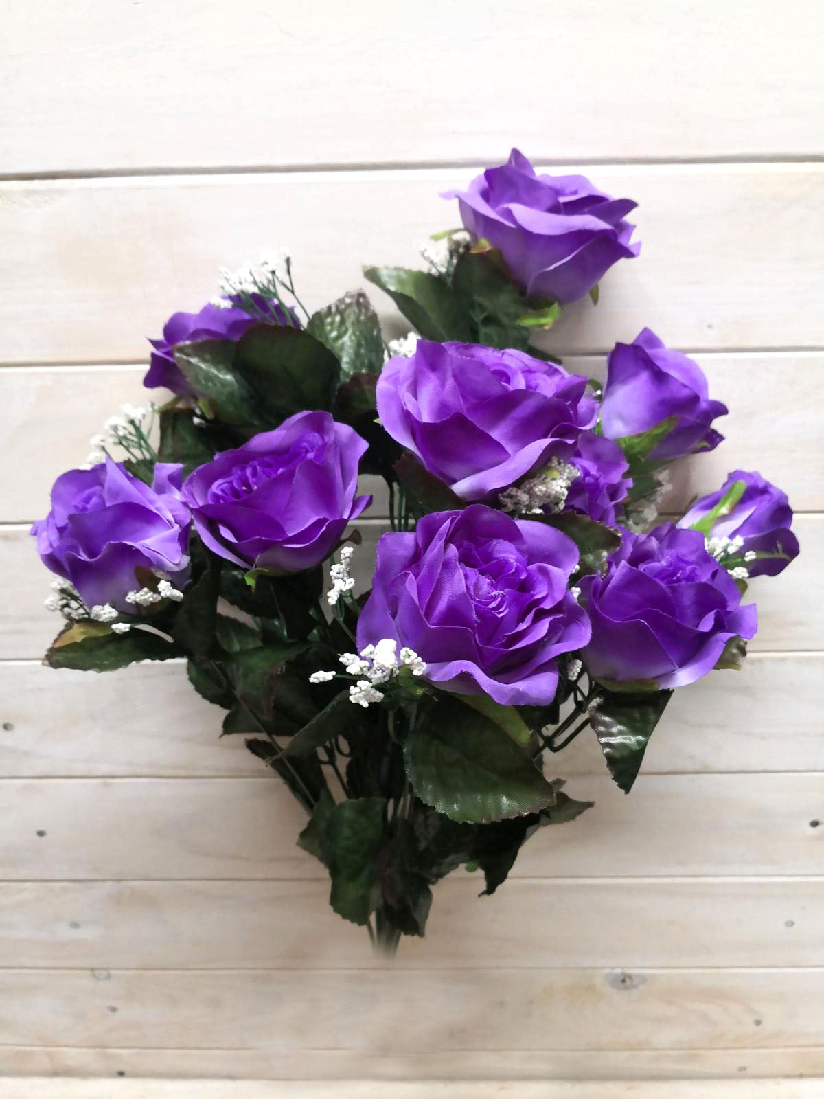 Artificial - Large Rose Bud Bush With Gyp