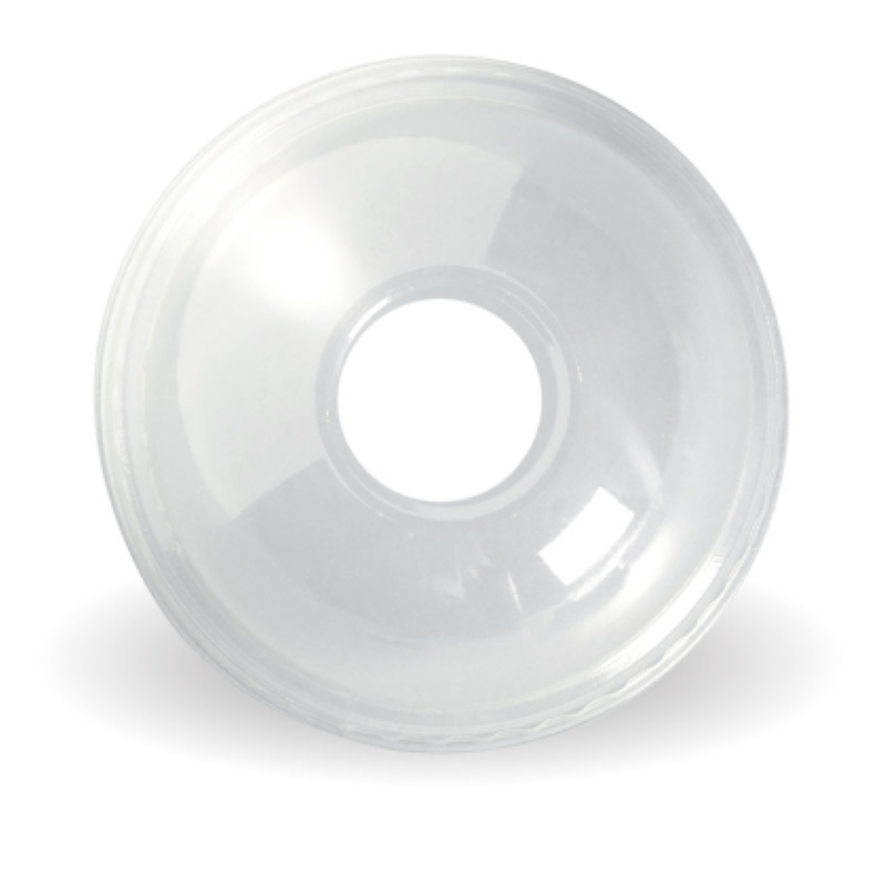 Lid Bioplastic Dome 22mm Hole300-700ml (96x48mm) - Biopak - 100PC