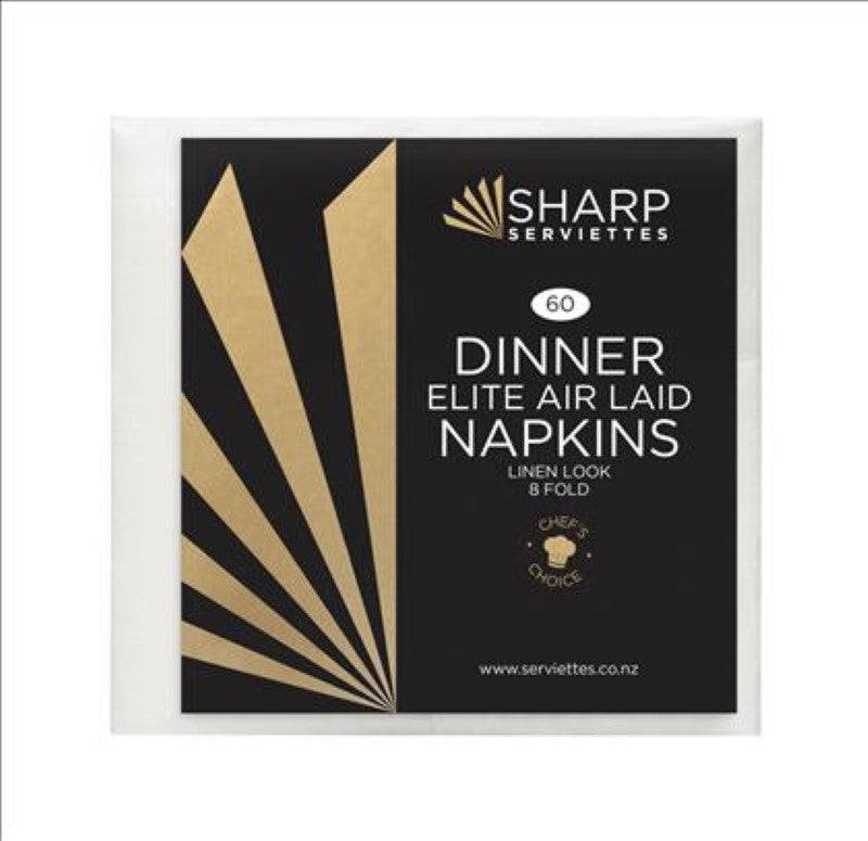 Serviette Dinner 8 Fold EliteLinen Look - Sharp - 60PC