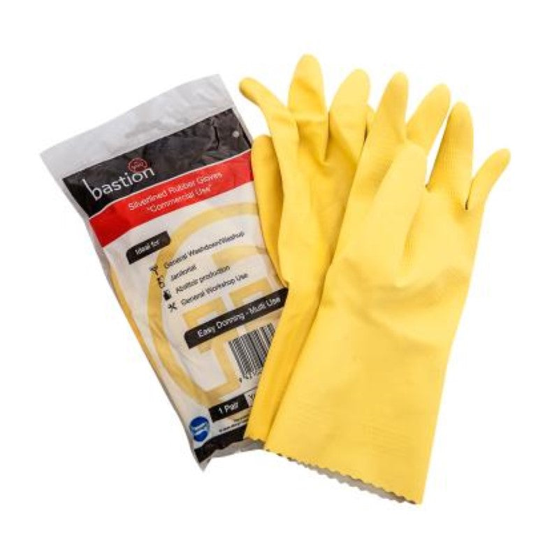 Glove Yellow Silverlined Medium - Bastion - 12PC