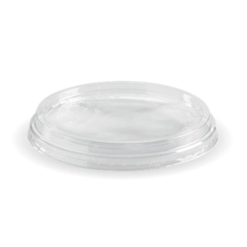 Lid Bioplastic Flat Round 240-960ml (125x17mm) - Biopak - 50PC
