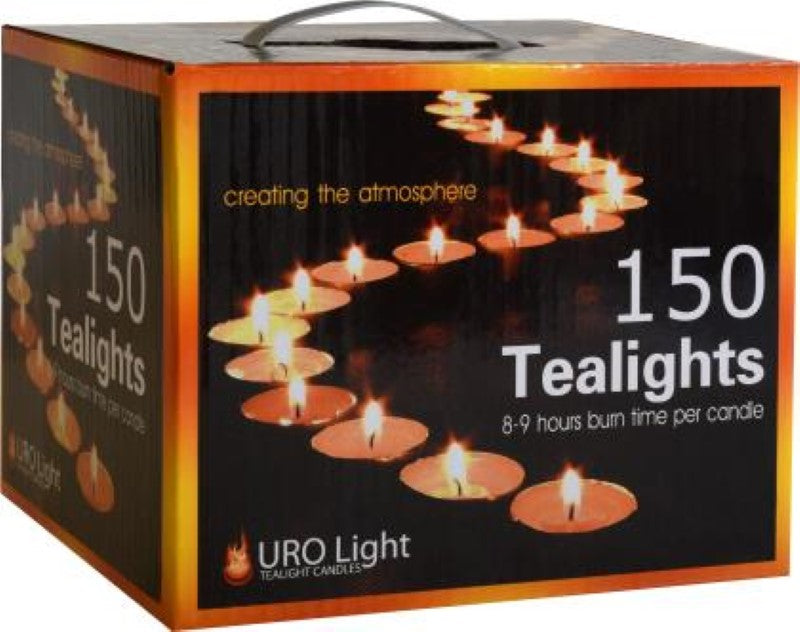 Candles Tealight 8-9 Hour Burn - Uro Fuel - 150PC