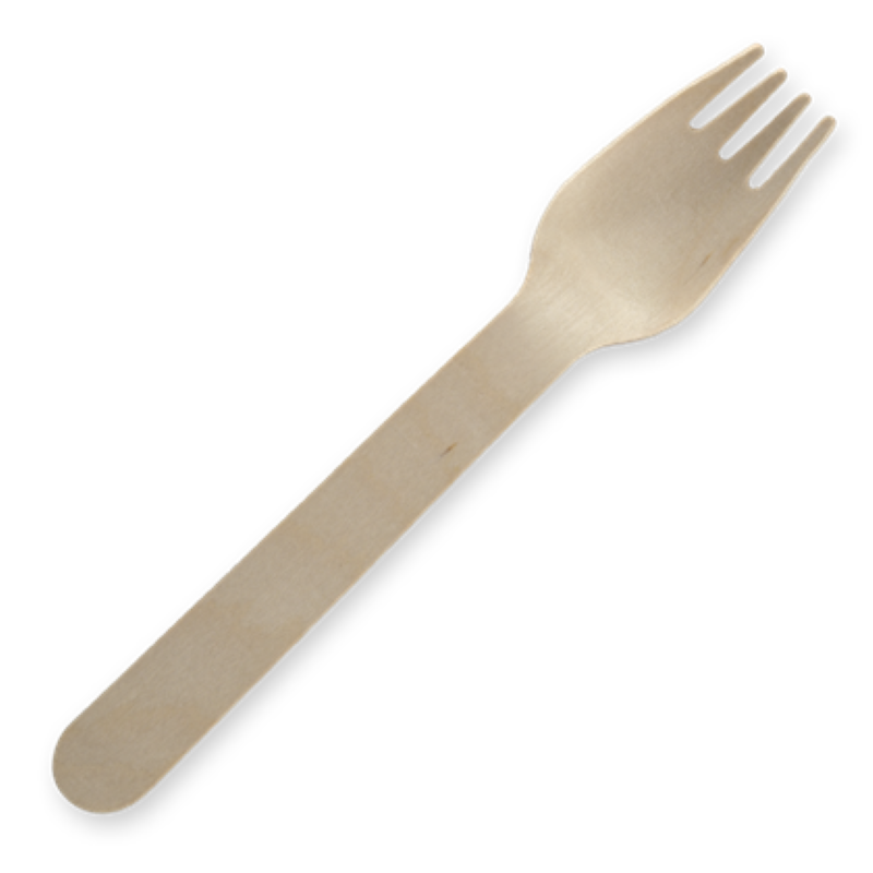 Forks Wooden 16cm Birch (160x28mm) - Biopak - 100PC